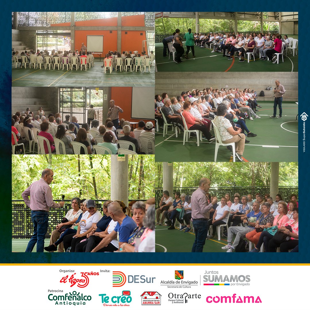 festiteatroenvi's tweet photo. #AsíVivimosElFestiteatro con la charla "Memoria, emoción y arte" en el CEC San Marcos. Con el médico y educador social Luis Guillermo Correal A.   El Festiteatro Envigado organizado por #ElÁgora con el apoyo de
@AlcaldiaEnv
#Desur
@ComfenalcoAnt
#TeCreo
@susoelpaspi
@Comfama https://t.co/QmIxgraazL