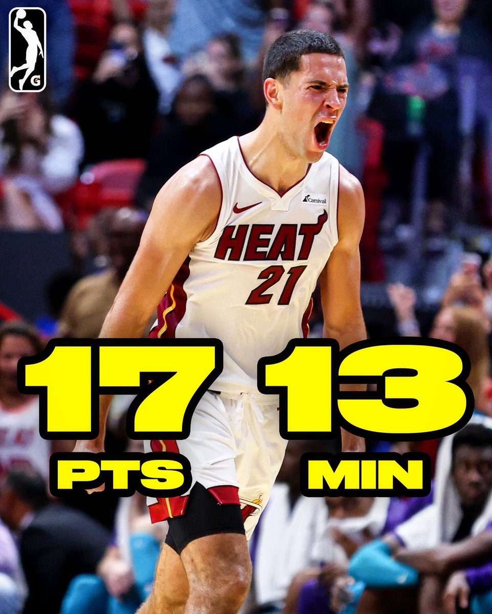 nbagleague's tweet photo. 17 PTS 🔥 5/9 3PT 🔥 All in Q4 

#GLeagueAlum Cole Swider went on a fourth quarter scoring rampage to lead the @MiamiHEAT to victory! He did this in just 13 MIN of action. https://t.co/FoLpma2ZMR