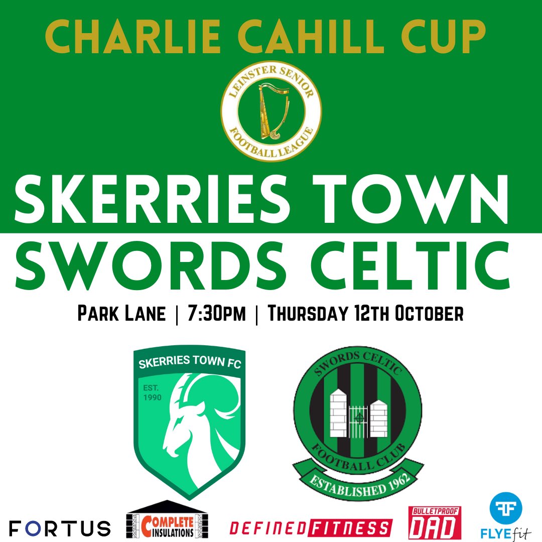 🚨 FIXTURE 🚨 

🏆 Charlie Cahill Cup 
⚽️ <a href="/SkerriesTownFC/">Skerries Town FC</a> 
🗓 Thursday 12th October
⏰ 7:30pm 
🏟 Park Lane 

We make our 3rd journey of the season (2nd in a week) to Skerries in the 1st round of the Charlie Cahill Cup 🏆 

All support welcomed! 🤝
 
🟢⚫️⚔️🟢⚫️ 

#lsllivescore