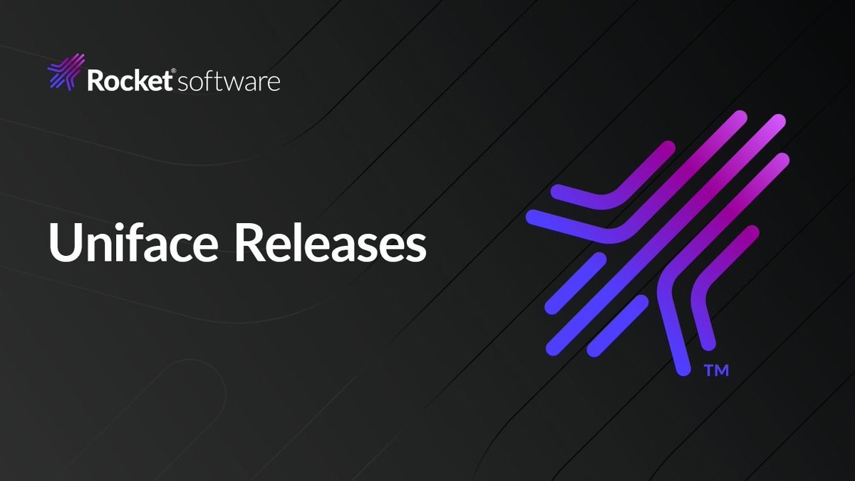 Rocket Software's latest #UnifaceReleases include: 10.4.02 patch 10.4.02.033 available for AS5, LIE, LIF, LIG, LU7, LU8, RSG, RSH, SOF, W32, and W64.

More details here 👉 my.rocketsoftware.com
