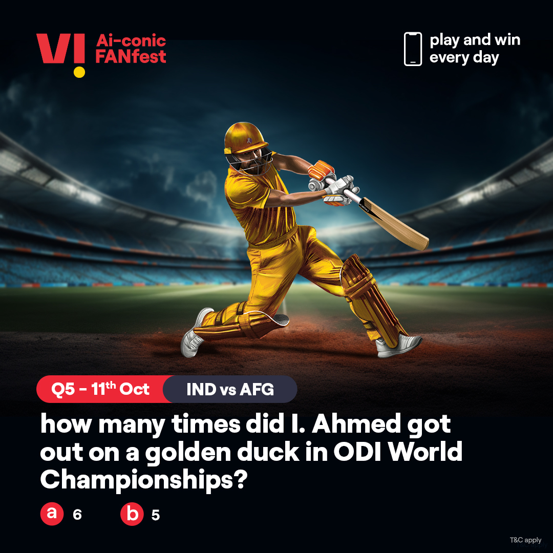 ViCustomerCare's tweet photo. Their game has started, and so has yours. Share the right answer to all the questions of the day using #ViAiconicFANfest and you could stand a chance to win a #smartphone.

Go on, take your shot.

#ContestAlert #WorldCup #Cricket #CricketContest #Play2Win #Contest #INDvsAFG https://t.co/HPaMTX5XFX