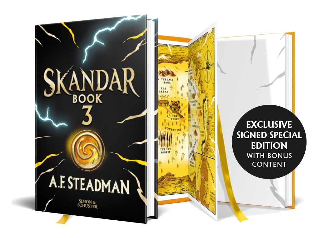And calling all Independents! We'll have a special signed edition of #SKANDAR3 with a beautiful golden ribbon and exclusive content endpapers! It'll look gorgeous...!

If you set up your product page, we'll add it to our linktree here:

linktr.ee/skandar3indies

Just DM us or…