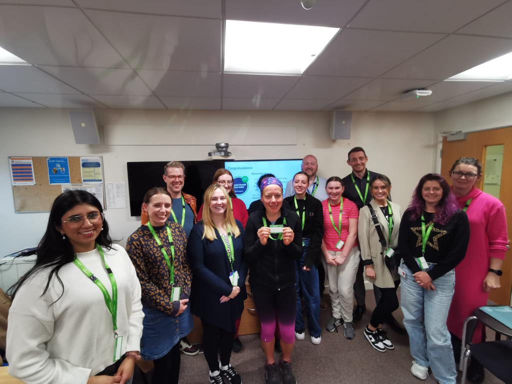 Yesterday was #WorldMentalHealthDay2023, today Radiotherapy and Proton Services at @TheChristieNHS has 15 (yes fifteen!) Mental Health First Aiders! 

Look out for the 🟢 lanyards! 

#MentalHealthFirstAid
 @MHFAEngland