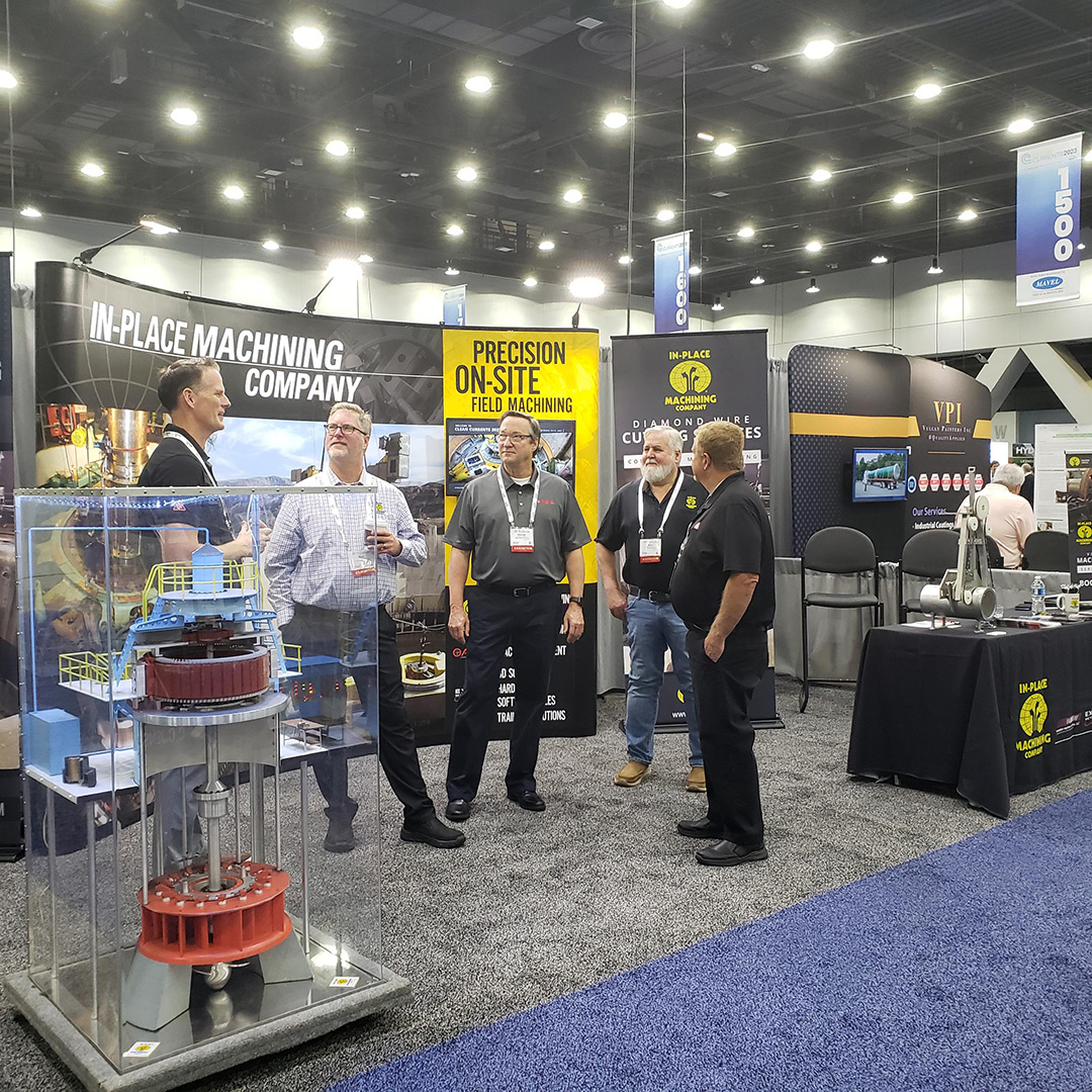 InPlaceMachine's tweet image. Clean Currents 2023 is under way!  Come by Booth 1413 and visit the team at @InPlaceMachine and @OASISAlignment.  Also stop by and see our newest partner in #ShopMachining, Western Machine Works in Booth 1327!

#HydroPower #CleanCurrents2023