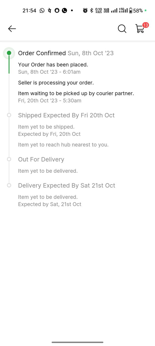 KumarRahultweet's tweet photo. @flipkartsupport being a VIP flipkart member i did not expect to delay delivery of my order , I ordered moto G54 on 8th October and delivery date is 21st October.
Please see below snapshot.
Please do the needful. https://t.co/EwjFon5rTj