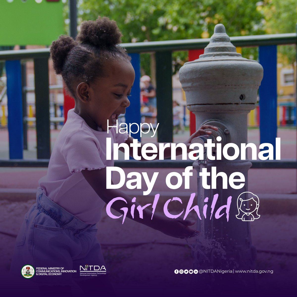 NITDANigeria's tweet photo. Every girl deserves the opportunity to thrive. At NITDA, we advocate of digital inclusion for women and girls.  Let us empower our girls through education, mentorship, and support. Happy International Day of the Girl Child from all of us @NITDANigeria https://t.co/WcOgzRQcwu