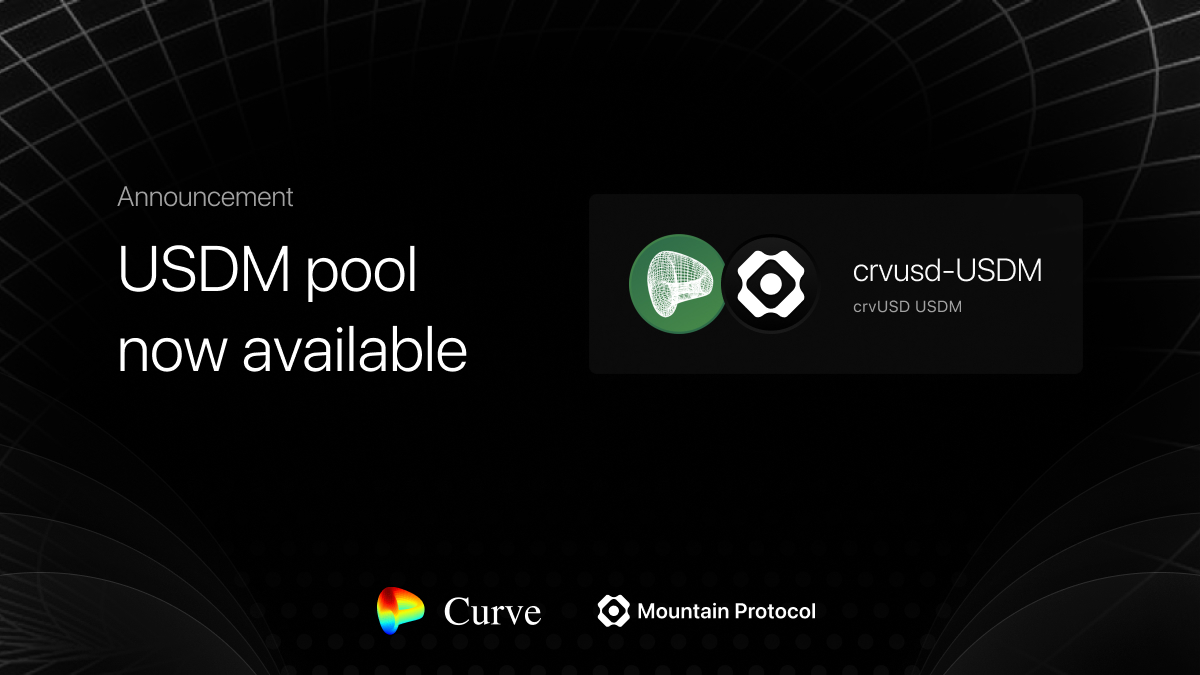 Mountain Protocol (@mountainusdm) on Twitter photo Our first USDM pool is live!
You can now access the first regulated and permissionless yield-bearing stablecoin on <a href="/CurveFinance/">Curve Finance</a> Our first USDM pool is live!
You can now access the first regulated and permissionless yield-bearing stablecoin on <a href="/CurveFinance/">Curve Finance</a>