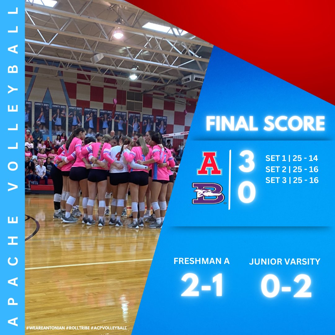 🚨🏐Final Score🏐🚨

Last night the lady Apaches traveled to Boerne!

#weareantonian #RollTribe #acpvolleyball