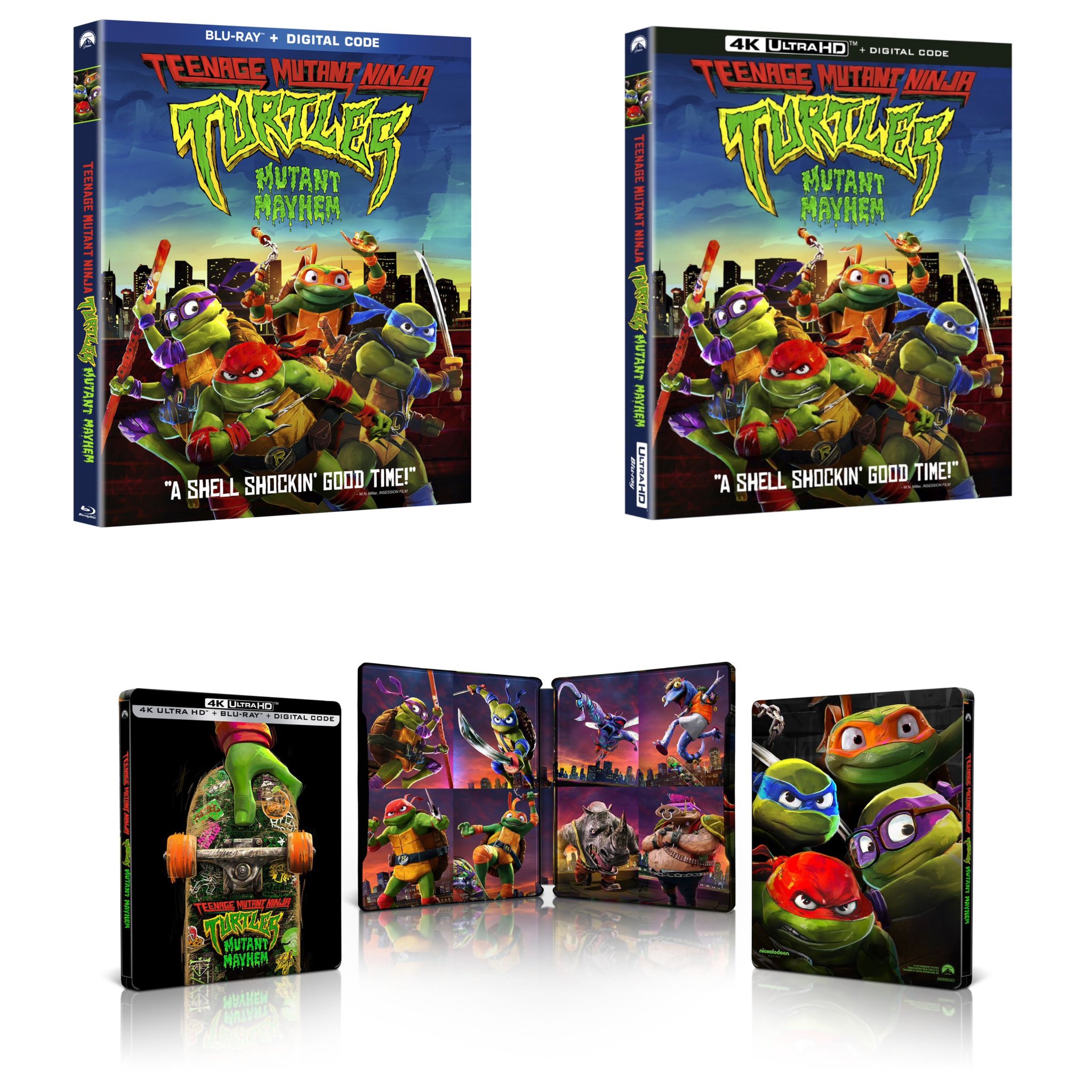 Teenage Mutant Ninja Turtles: Mutant Mayhem Steelbook 4K & Blu Ray