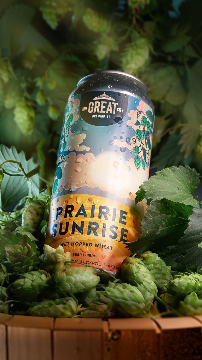 Good morning! Say hello to Prairie Sunrise, available this Friday on draft and in cans.

Wet Hopped Wheat / 5.0% ABV, 25 IBU