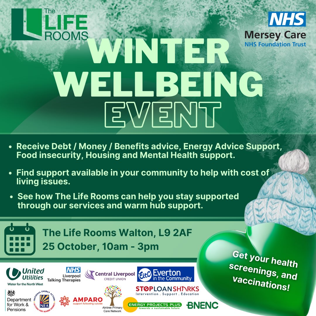 LifeRooms_MC's tweet photo. Our next Event is coming, and it's a big one 👀👇  
With a focus on #CostofLiving Crisis support around household energy support, money advice and community and family support, our event will also help boost your health and #Wellbeing over the winter months... 1/2 https://t.co/rd5wub8f9x