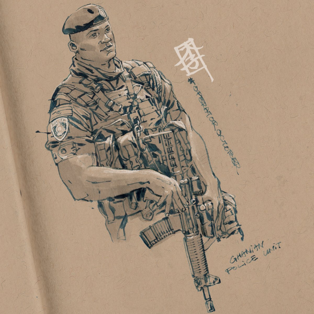 marcwashere_cp's tweet photo. 111023 - 🇨🇲 Ghanaian Police unit. Yes absolute unit...of a man. X Ghana give it to you~
.
#coffeeandperspective #operatoroctober #notinktober #inks #tactical #art #ghana
#police #absoluteunit #doyouliftbro #specialoperations https://t.co/IyYq0raxsF