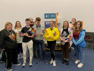 mahony_anita's tweet photo. Super day celebrating #ComingOutDay on several @atu_ie campuses. These photos were taken on the @ATU_GalwayCity campus. We had a 2 hour #SafeSpaceCafe for students & staff & a 2 hour #Aura #relaunch for staff. Students appreciate our visibility on campus & feel welcome @EDI_ATU https://t.co/bo7w2ZtSRk