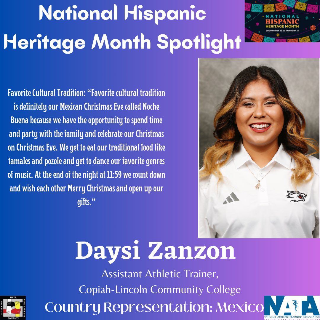 EDACNATA's tweet photo. “Diversity within the profession of Athletic Training is important to me because of the cultural competence, varied perspectives, and representation that we bring. As a collegiate Athletic Trainer, we work with athletes with diverse backgrounds and have the opportunity to work https://t.co/nxJxaxAirP