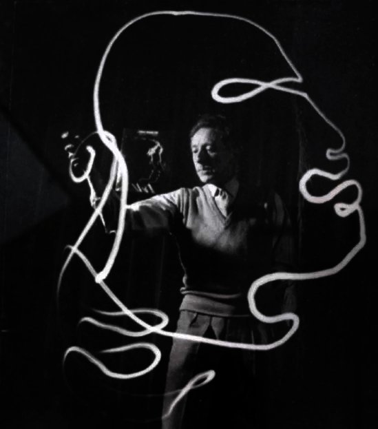 NostosLit's tweet photo. Jean Cocteau, light painting, 1950 https://t.co/HEt40pRGsV