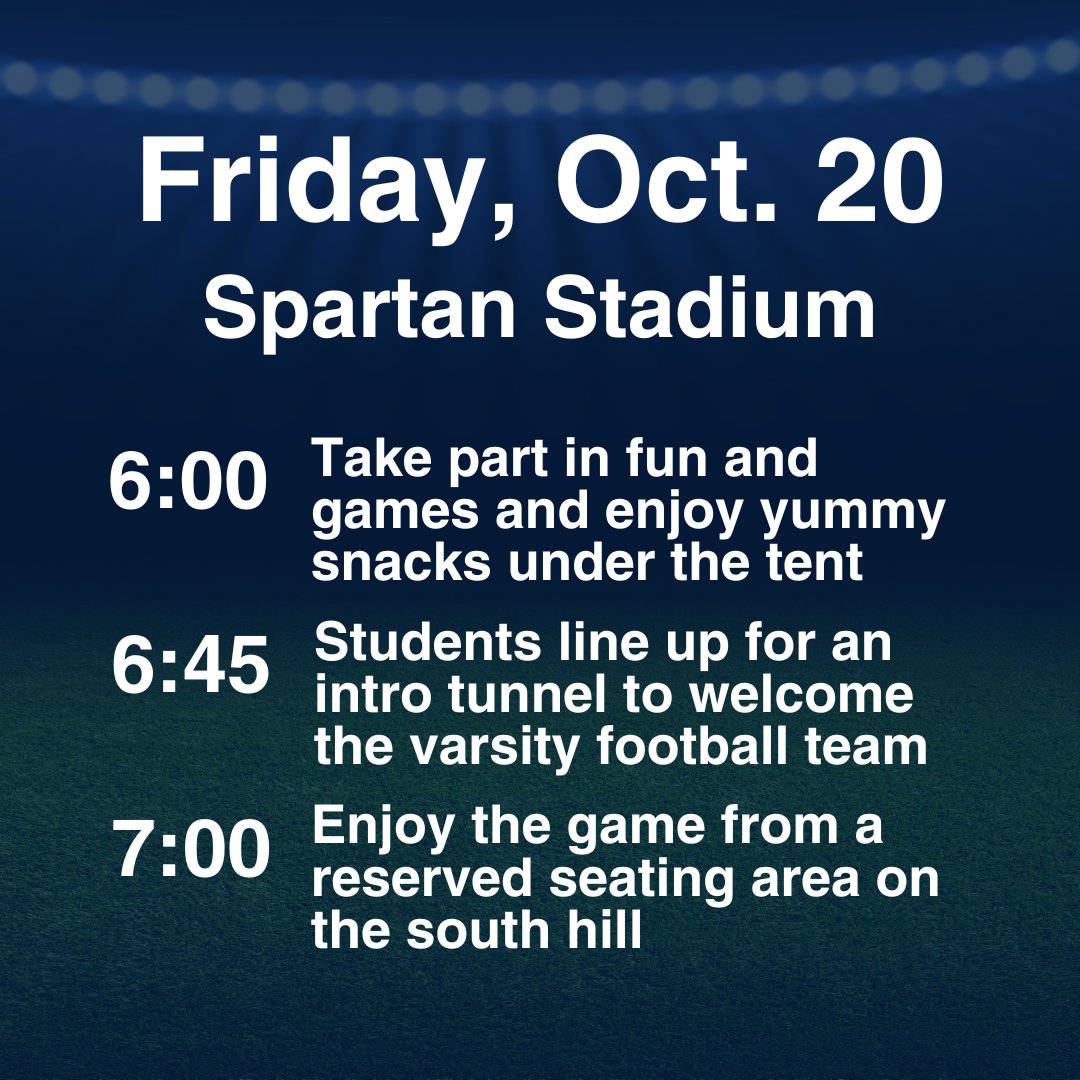 HUDDLE UP AND MARK YOUR CALENDAR: Gates Chili Elementary Football Night is coming! All Brasser Bears are invited to join in on the fun at Spartan Stadium on Friday, Oct. 20. 🏈It all kicks off at 6 p.m. with fun games and snacks under the tent near the high school.