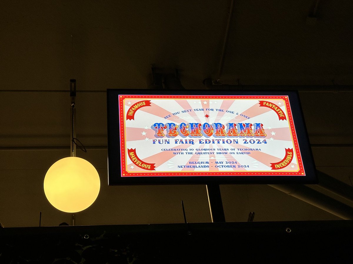 Breaking news: the theme of next year’s Techorama will be “Fun Fair” 🤡🎡🎠
See you all next year!! 
⁦<a href="/TechoramaBE/">Techorama</a>⁩ ⁦<a href="/TechoramaNL/">TechoramaNL</a>⁩