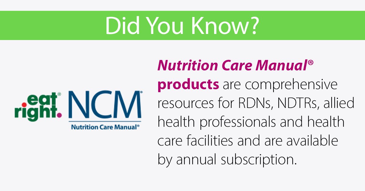 eatrightPRO's tweet photo. Subscribe and enjoy a diet manual that is updated annually (5x faster than the regulation) to keep up with new research! 🤓

Learn about these valuable resources for nutrition and dietetics practitioners and students at https://t.co/qX5WvZXFv8

#eatrightPRO #rchat https://t.co/JeJzfokUCp