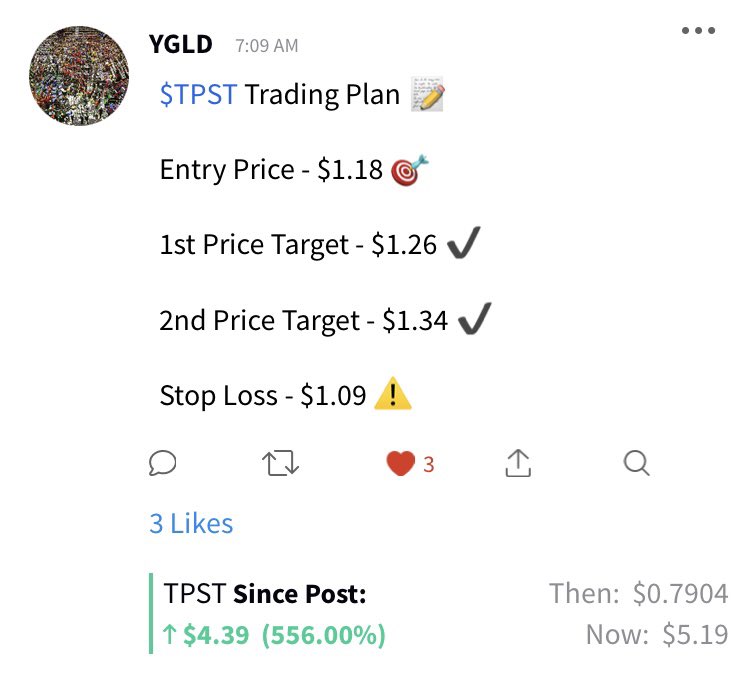 $TPST Incredible Action 2 Trading Plans With Remarkable Upside 📈

Coming Across Our Radar After Hours Yesterday With Momentum 🚀

One Of The Strongest Moves Of The Year Next To $TOP , $OCEA , $CXAI , $GFAI 

#stockmarket #daytrading #pennystocks #wallstreetbets #stockalerts