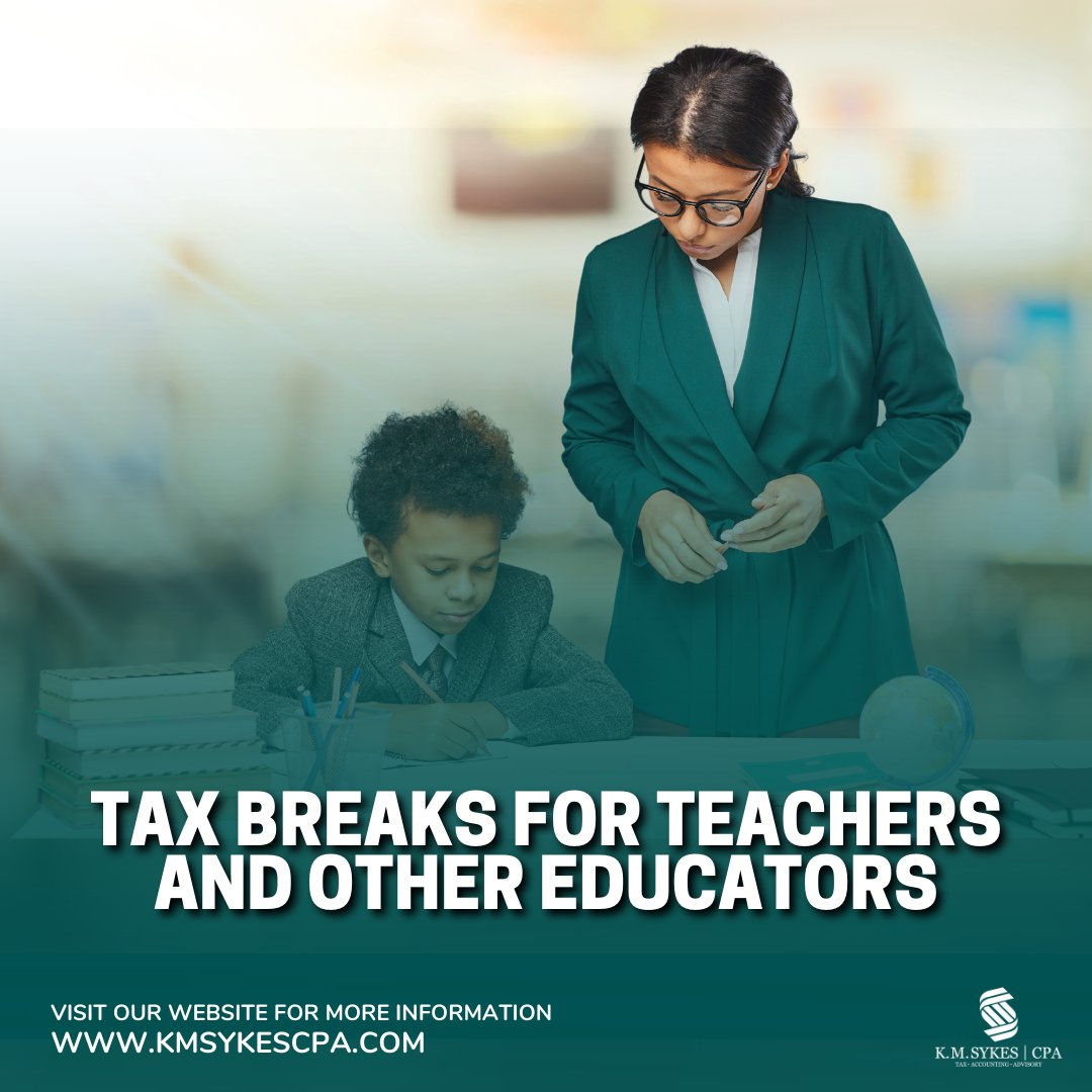 KMSYKESCPAPC's tweet photo. Teachers &amp; other educators can also take advantage of various education tax breaks for their own ongoing educational pursuits, such as the Lifetime Learning Credit or, in some cases, the American Opportunity Tax Credit.

Visit https://t.co/RdDntS3rPR.  

#CPA  #BlackCPA https://t.co/RDpQ0LcDno