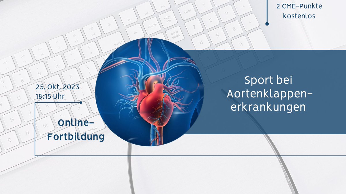 💡Welche Aortenklappenerkankungen gibt es?

🤓Worauf muss bei Sport bei Klappenerkrankungen besonders geachtet werden? 

Die Antworten gibt es in unserem #Webinar #Sportkardiologie am Mi, den 25.10.       

Anmeldung:  👉sport.mri.tum.de/de/fortbildung…

Wir freuen uns auf euch! 🙂