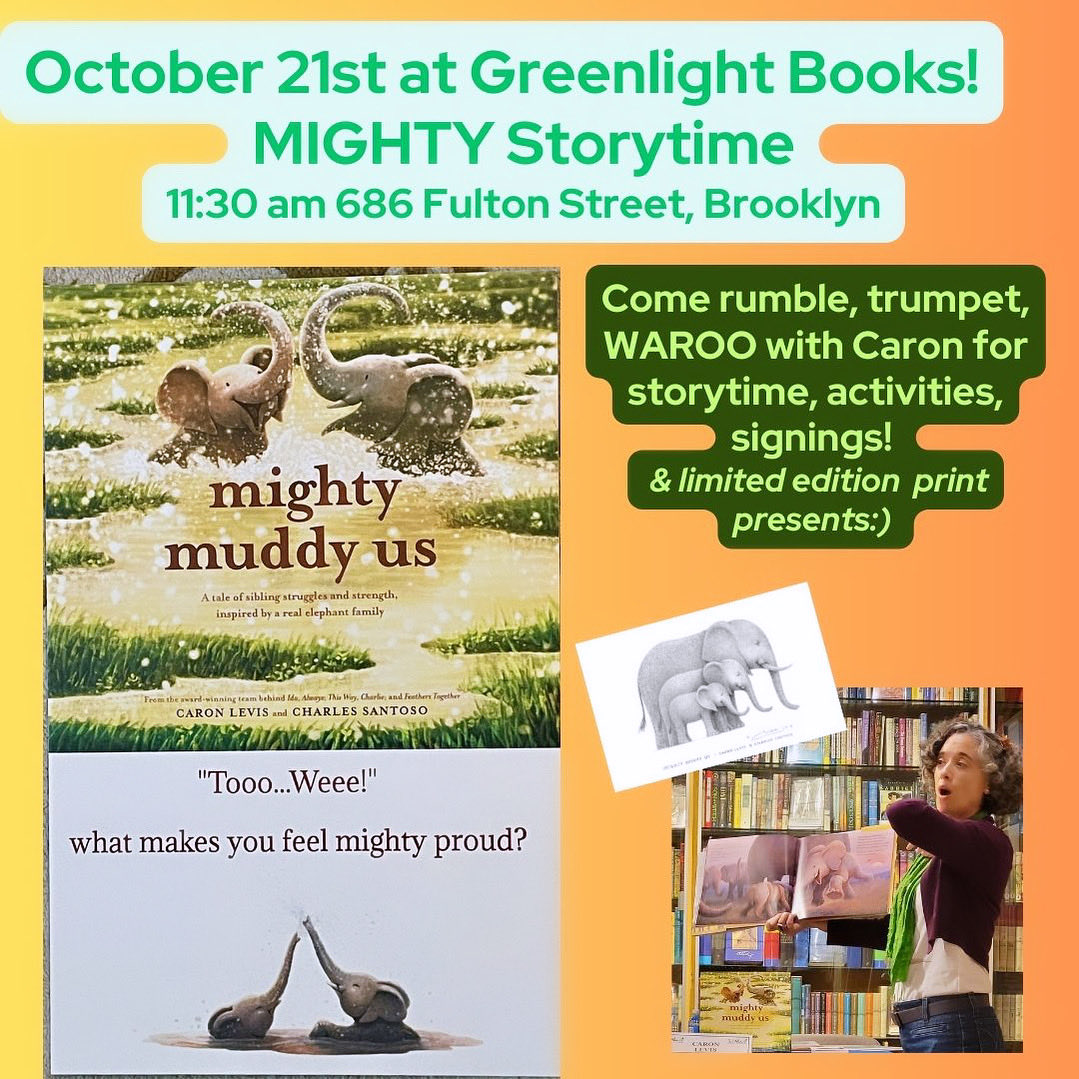 caronlevis's tweet photo. ⁦@greenlightbklyn⁩ October 21st  
Bring your NYC readers to warooo with Enid&amp;Ely at this special store :)🐘🐘 https://t.co/4bKr2PCTTG