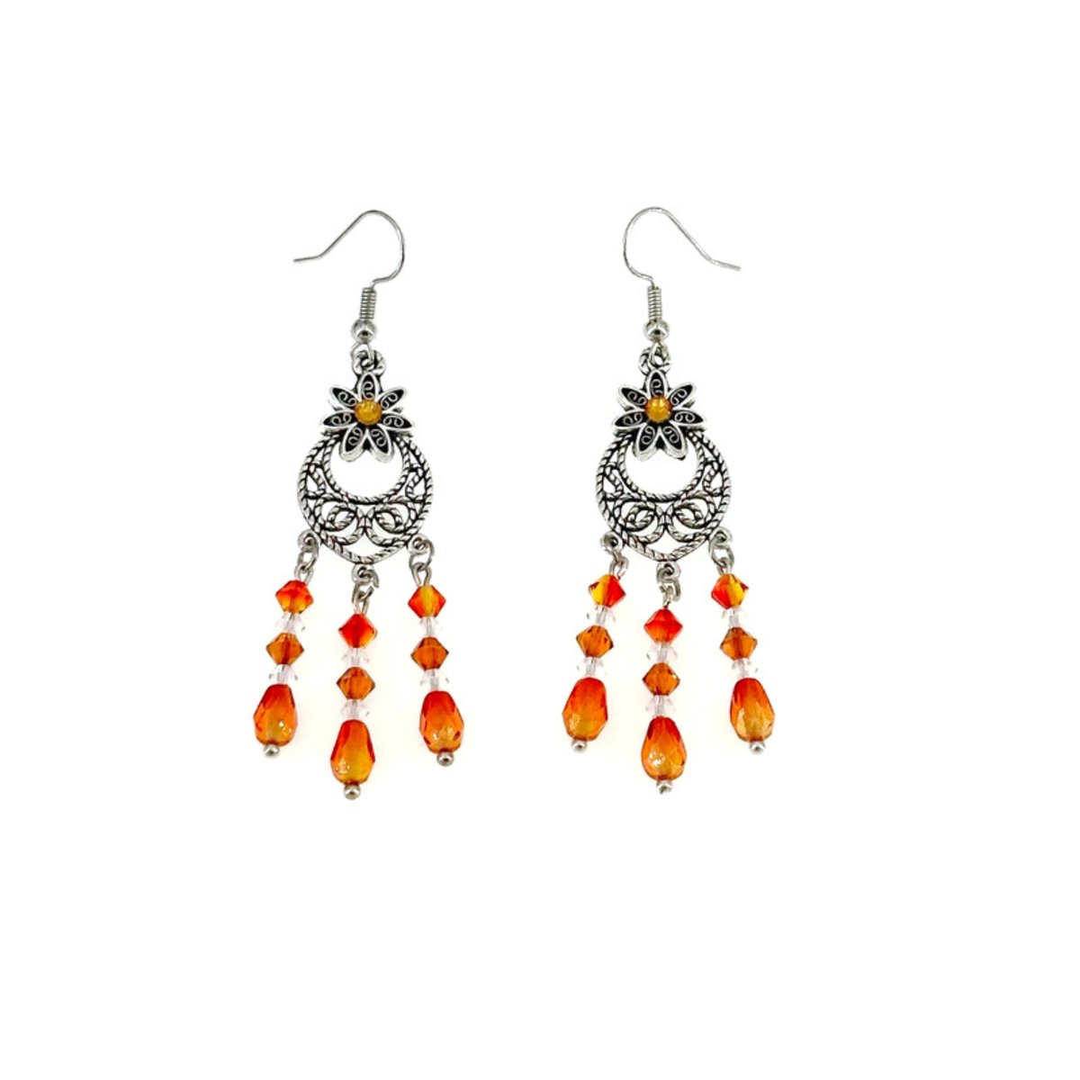 Fire opal crystal earrings #handmadegift #Jewelry #fireopal #etsyshop #earrings zaverdesigns.etsy.com/listing/248402…
