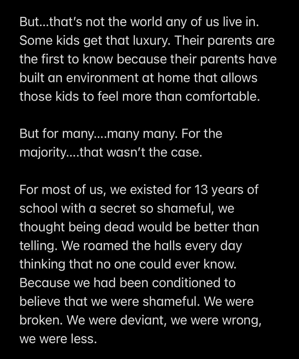 Safimod's tweet photo. A friend of mine on Facebook posted this a few days ago, regarding the pronoun policy that the Sask Party intends to roll out.

Its a long read, but explains why this policy is harmful, and why kids might need a safe place to come out (like schools) rather than home. #skpoli https://t.co/qiaef1JbUa