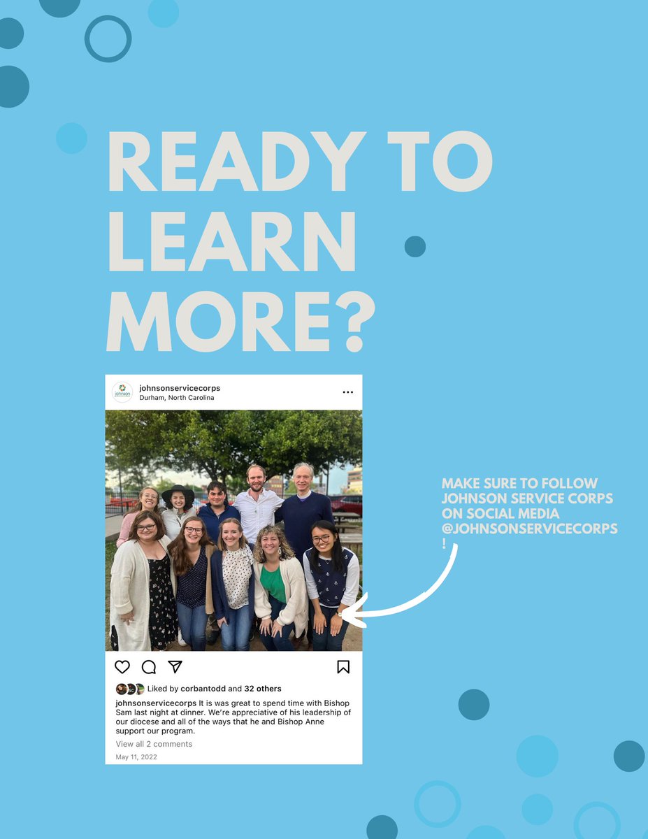 EpisServiceCorp's tweet photo. PROGRAM HIGHLIGHT🌟🪴  Meet Johnson Service Corps!! For more information, visit our website, Johnson's socials and website! #service #servicecorps #johnsonservicecorps #northcarolina #chapelhill #durham https://t.co/qvc2uYWNI4