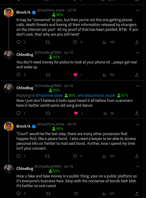 BlisteringOG's tweet photo. #ScamAlert for #DeppFam
@machine_slave & his #ScamFam have a circular GoFundMe schpiel going on. They routinely tell stories to pull on your heart-strings. None of it is true. They're not even genuine #JohnnyDepp supporters.
This is how they speak to #DeppFam when challenged. https://t.co/xNB6D2pBM5