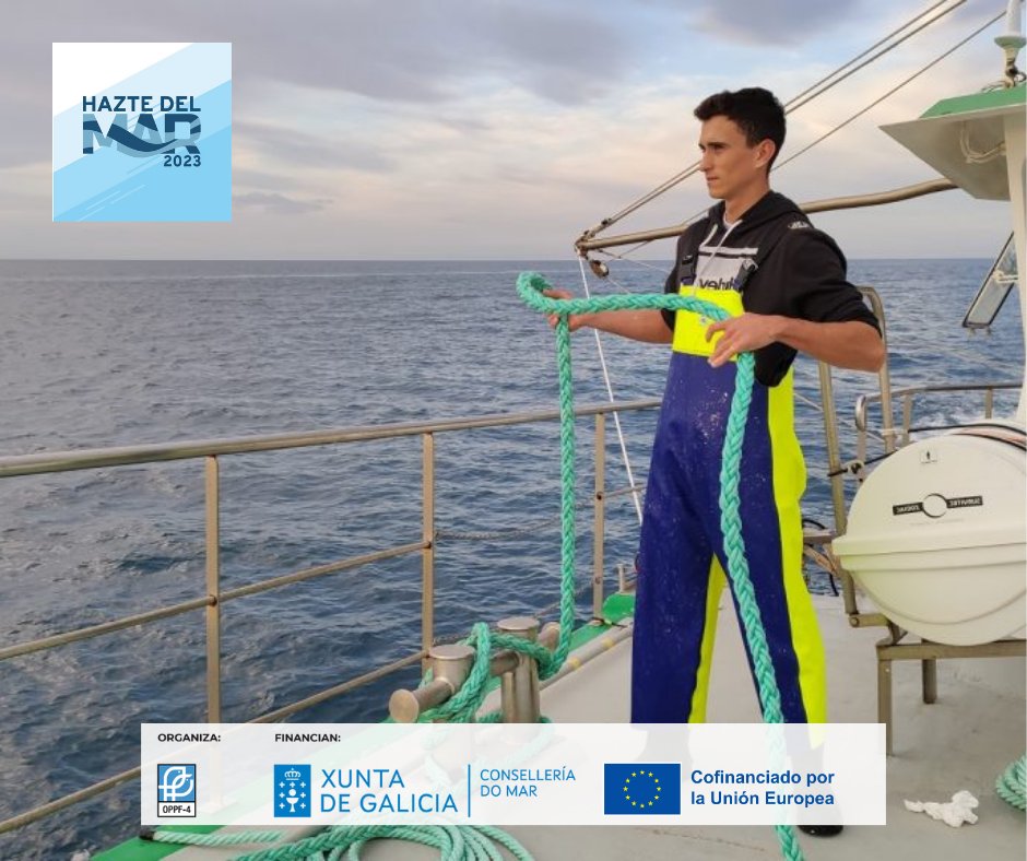 haztedelmar's tweet photo. Con la campaña de #HaztedelMar queremos informar a los jóvenes que están ya pensando en su futuro laboral que el sector del #mar y la #pesca es una gran alternativa.

(Acción patrocinada por Xunta de Galicia y el #FEMPA)

#OPPF4 #Formación #Empleo https://t.co/6YDb4yObGU