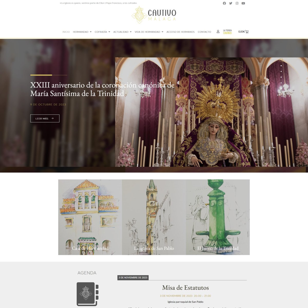 📣 Finalizamos la renovación web de <a href="/cautivotrinidad/">Cautivo Málaga</a> #CofradíasMLG junto a su nueva tienda online.
📲Visítala en cautivotrinidad.com