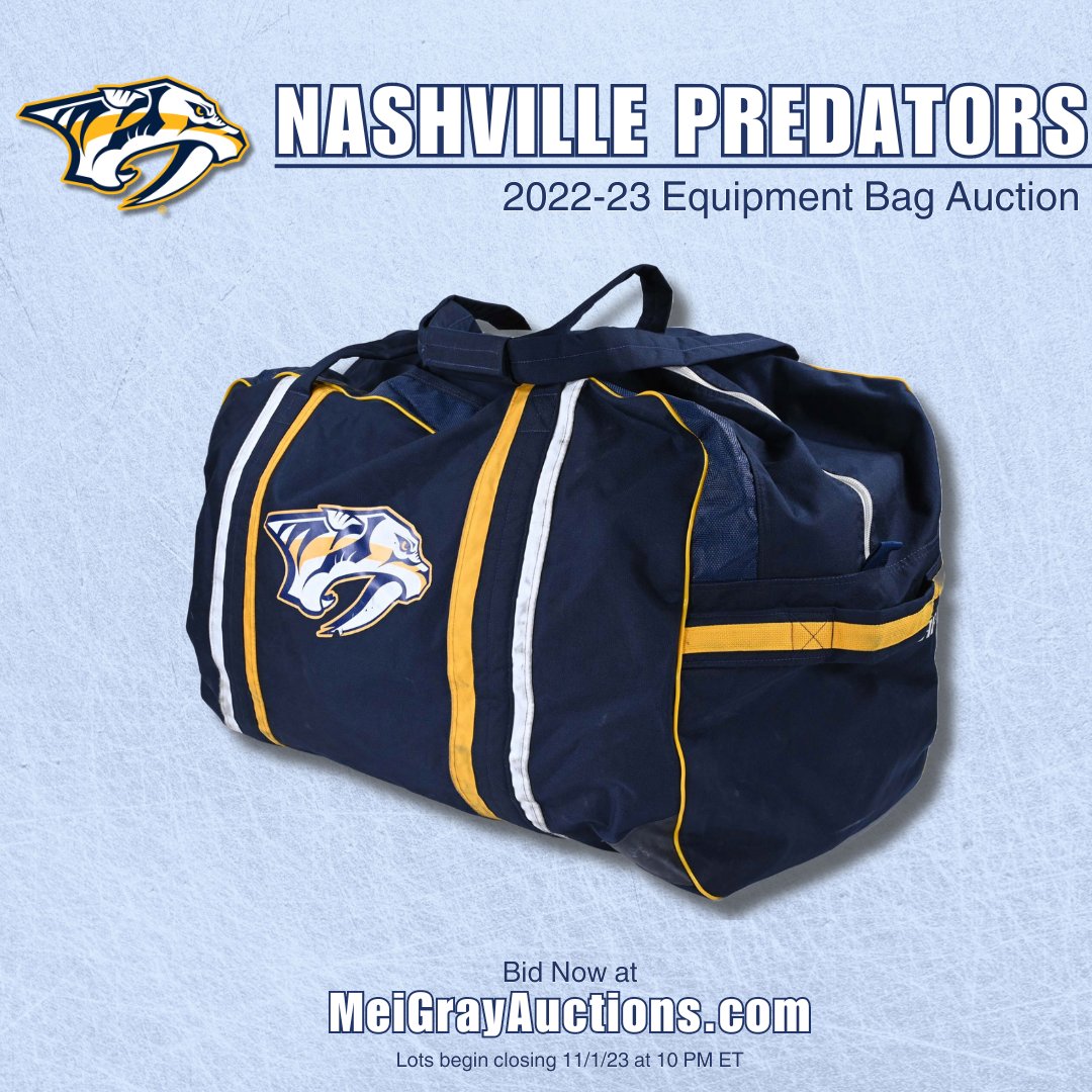 MeiGray's tweet photo. PREDS FANS🔊

Player equipment bags from the 2022-23 Nashville Predators Season are available to bid on at https://t.co/82ydQaBYdv. Don't miss your chance to take home an #NHL equipment bag for the upcoming hockey season.

Lots begin closing on November 1 at 10 p.m. ET

#MeiGray https://t.co/X5MRpAqDp2