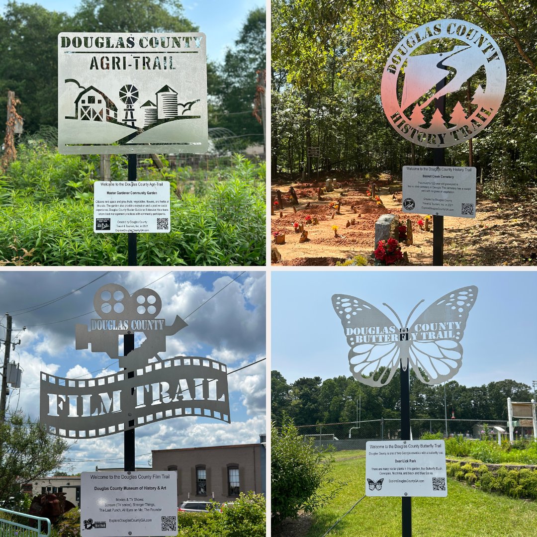 Take a day trip and explore the Douglas County Trails in Douglas County, GA! Douglas County Trails are 30 minutes from Downtown Atlanta. The Douglas County Trails consist of four self-guided trails: Agri, History, Film, and Butterfly. ​​​​​​​​​Visit DouglasCountyTrails.com