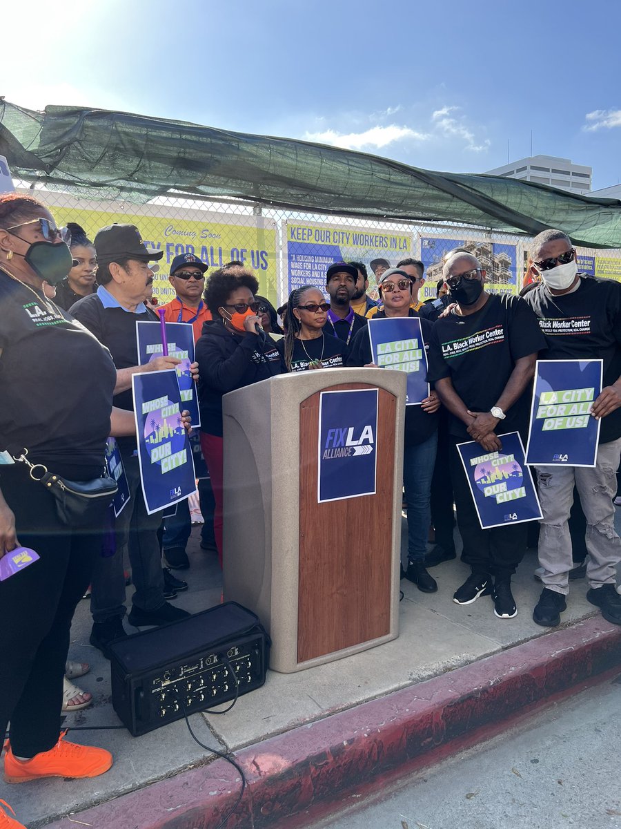 @LACity @SEIU721 @LA_Voice @ACTLabor “Black workers are the heart of the American labor movement. @BlackWkrCenter we’re proud to support hotel workers, city workers and other workers. We’re continuing to build on programs like targeted local hire & 1000 strong that create good jobs for Black workers.” #FixLA