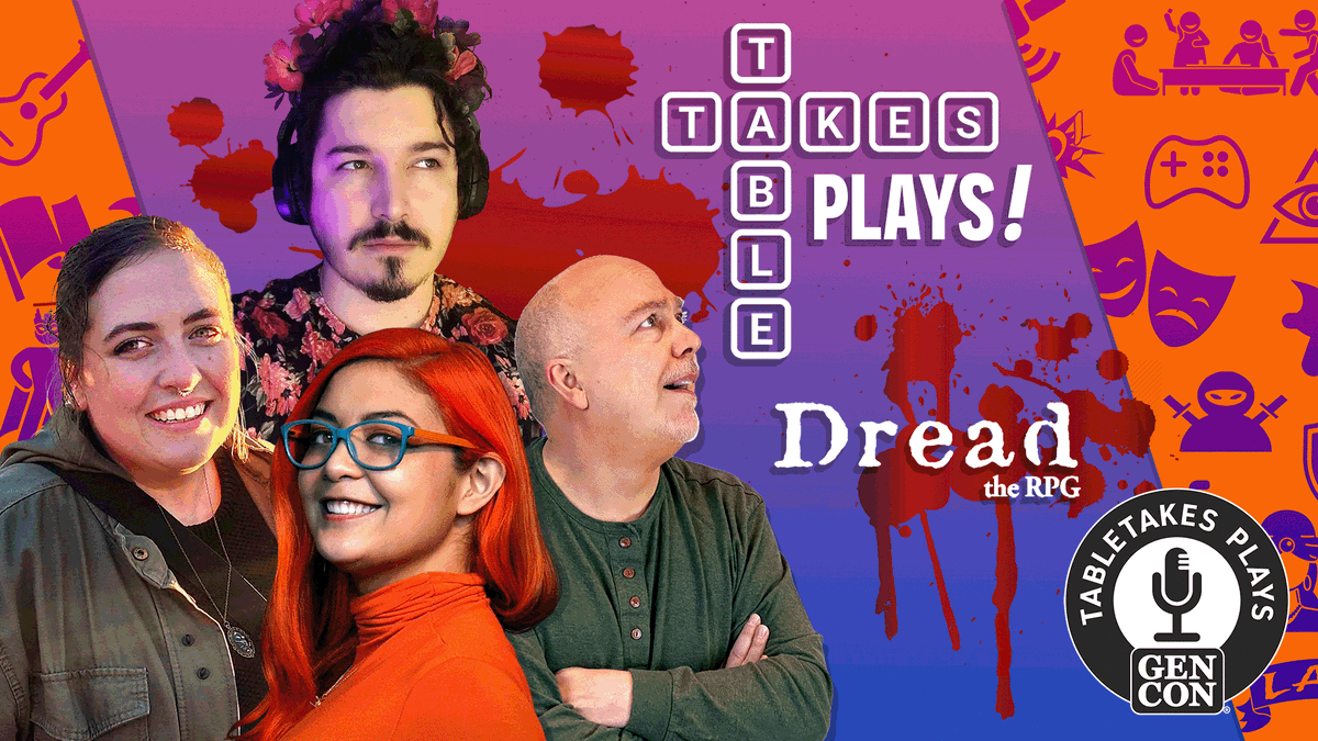 Gen_Con's tweet photo. ✨ SURPRISE!
We are playing Dread today instead of Actoroke. Dread is a game of horror and suspense all surrounding a Jenga tower! Who will survive? Find out at 6 pm Pacific on https://t.co/ZMEWVU0eIi.
#GenCon #GenConTV #Twitch #DreadRPG #ttrpg #spookygames https://t.co/4QVDICZAst