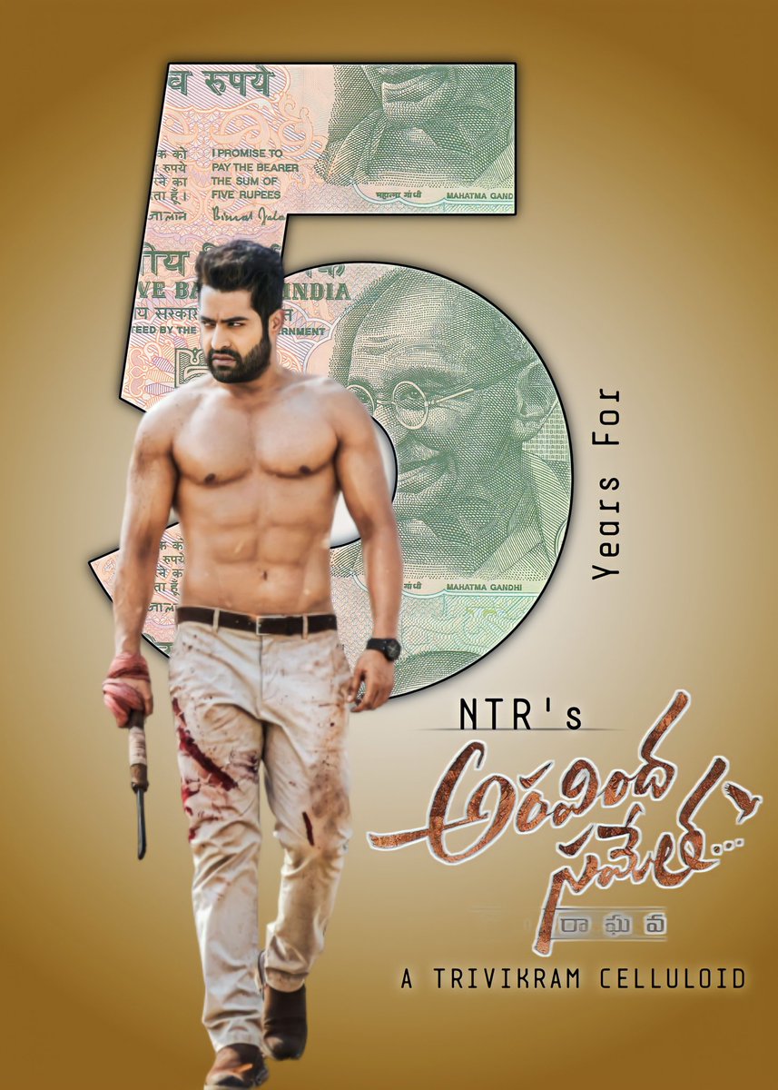 NTRHolics's tweet photo. Five years for 5/- faction! 

Intense character from @tarak9999

#5YearsForASVR 
#5YearsForAravindaSametha https://t.co/wYJWUZiKHq