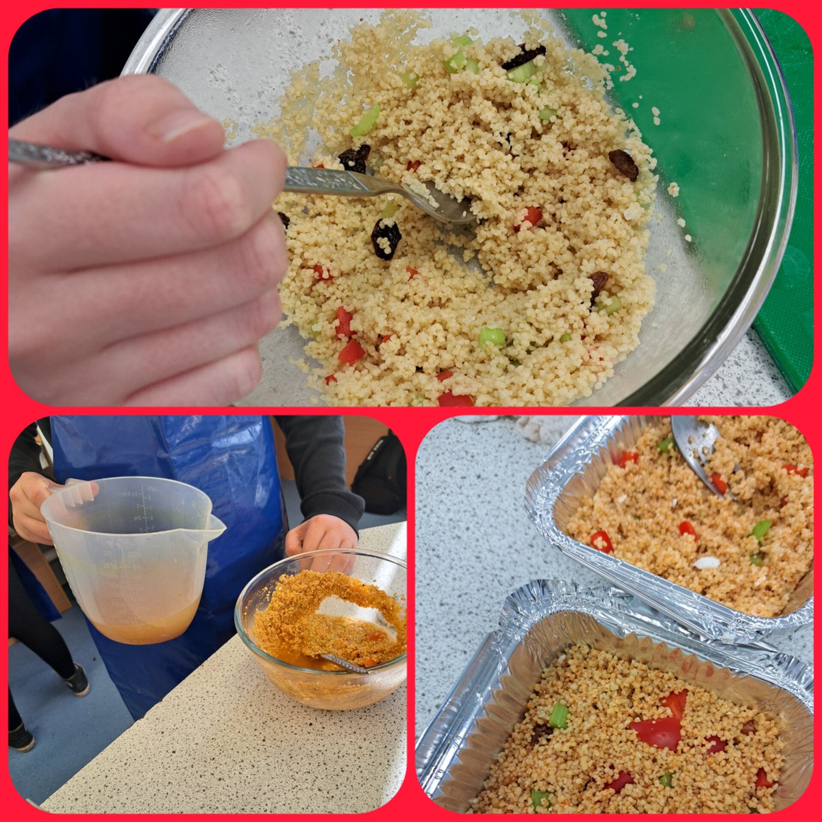 S2 practical assessments went well to design a couscous dish suitable for various life stages 👍🏻#BGE #HealthyEating