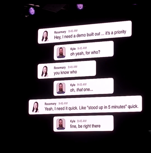 ksatirli's tweet photo. Absolutely loving the energy of the @HashiConf keynote with Developer-persona @joatmon08 and Platform Eng-persona @kmruddy, taking us through a more fun deployment flow.

#HashiConf https://t.co/9y8IPnccrF