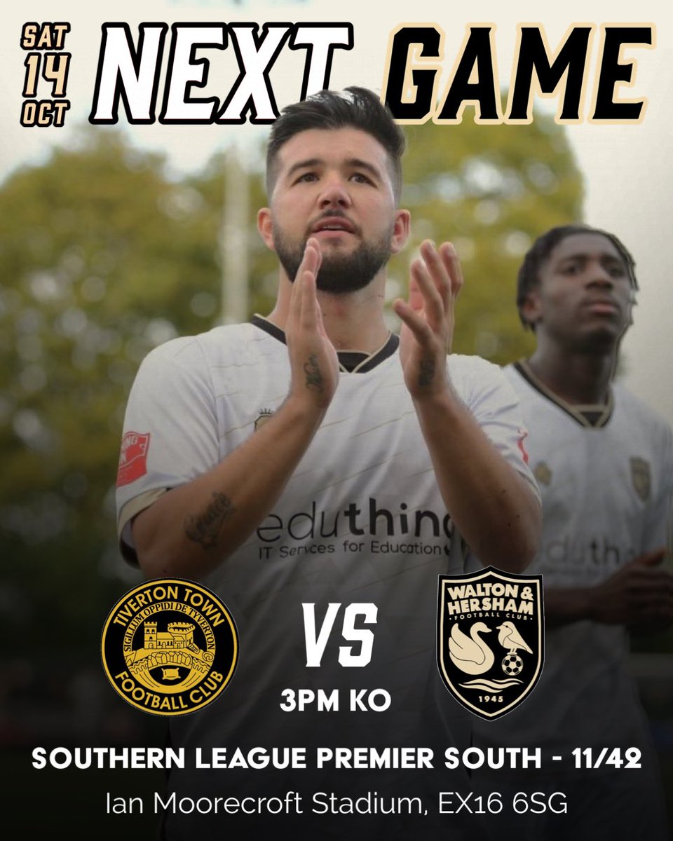 𝗡𝗘𝗫𝗧 𝗨𝗣 🚗

The Swans make the trip down to Devon this weekend to face <a href="/tivertontownfc/">Tiverton Town FC</a>, looking to build on our strong start to October 

The recent away support has been fantastic as ever and we look forward to seeing some travelling fans down there! 

#SwansRise 🦢