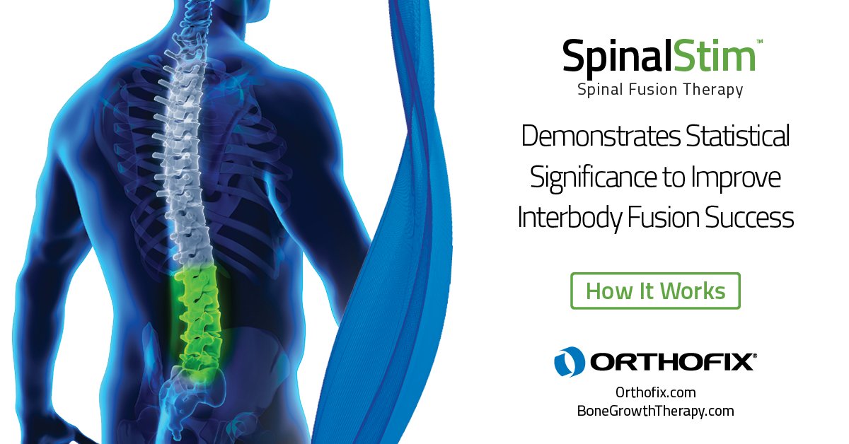 Ryortho1's tweet photo. Orthofix Medical's SpinalStim™ bone growth therapy device can improve fusion success by 36%. To learn more, please visit our website: https://t.co/gmAiqOxPiI
@OrthofixMedical
#BGT #Orthofix #Spine https://t.co/cV7Mfbohke