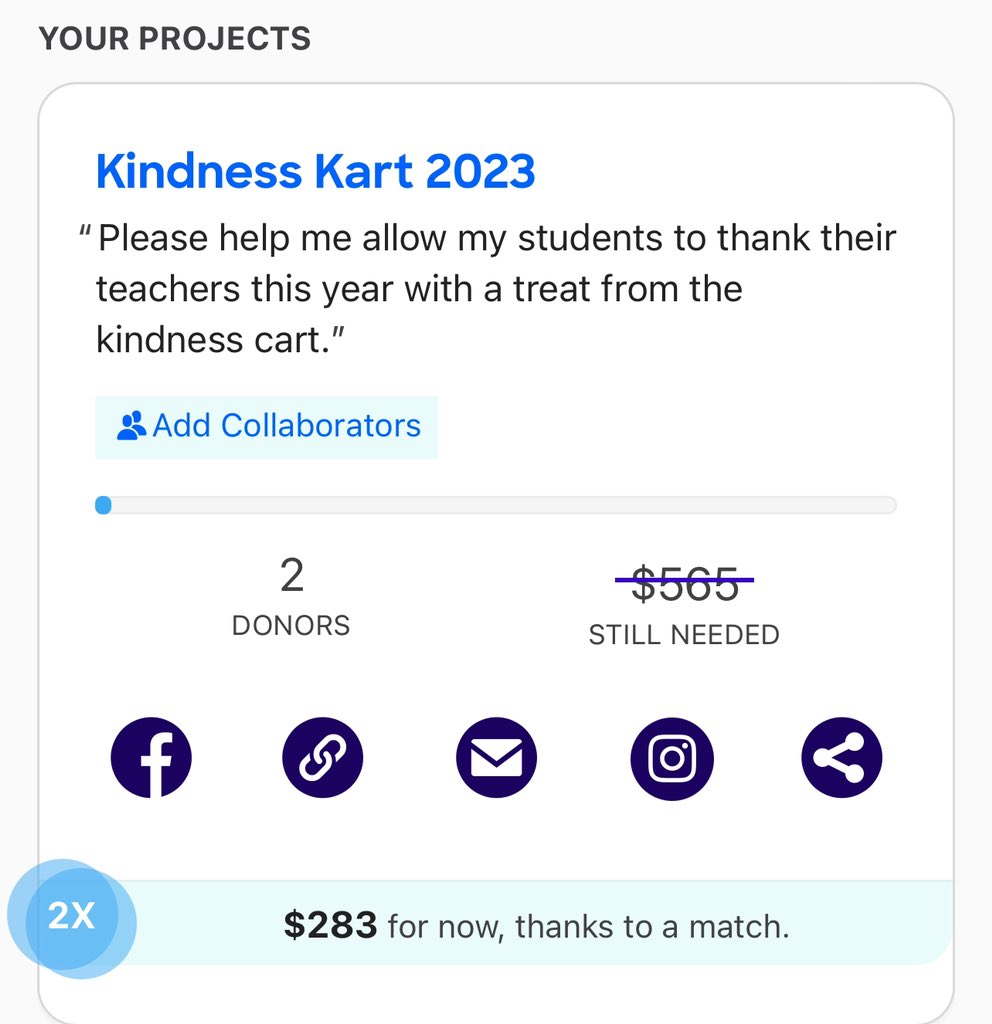vanzandt1's tweet image. Donated to my project I hopes it helps it start moving!! MATCH! MATCH! MATCH! Please help me allow my students to thank their teachers this year with a treat from the kindness cart. secure.donorschoose.org/project/kindne… @DonorsChoose @craignewmark #DonorsChoose #MATCHDAY #TEACHers