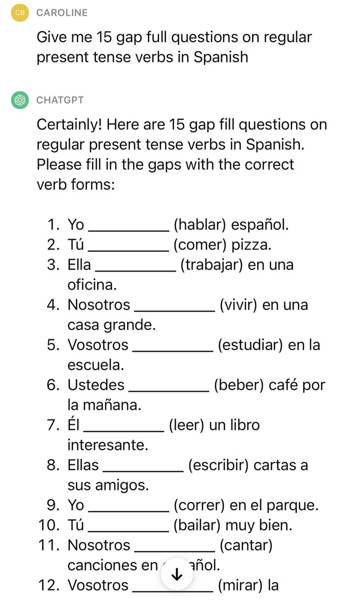 best_lssn_ever's tweet photo. Less prep, more you time! Let #chatgpt do the hard work… #metime #teacherworkload #mflinsta #mfltwitterati #teacherhack #timesavinghack #ai #spanishteacher #frenchteacher #noprep https://t.co/cbB6d3fQpK