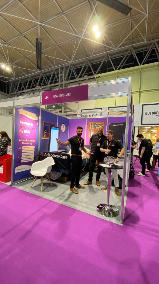 Adaptivecaresol's tweet photo. We've had a great first day at the Care Show!! If you're visiting tomorrow come and say hello to our team.
The team are off for post show drinks tonight - pics to follow!
#acousticmonitoring #transformingcare #nonintrusivecare #thecareshow https://t.co/rSJx3hbgls
