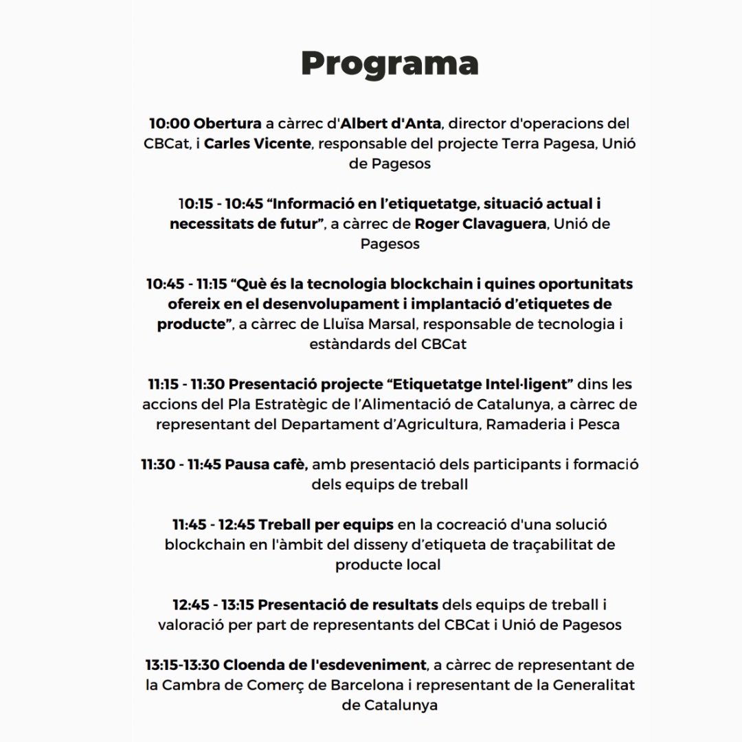 TerraPagesa's tweet photo. Avui Terra Pagesa us volem informar d’un taller que es celebrarà el proper 18 d’octubre, de 10 a 13.30 h a la Casa de l’Agricultura (C/Ulldecona, 21), 08038 Barcelona.
Inscripcions
https://t.co/4biG89gbfv
Animeu-vos a participar!
#SiguesTerraPagesa #TerraPagesa
#formacio https://t.co/o5AOvheYyF