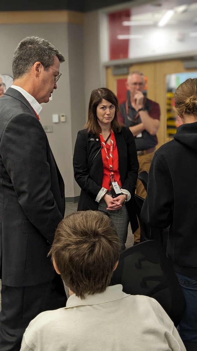 STC_VT's tweet photo. It's a big deal when the CEO of the curriculum program comes to visit!  #STCVT enjoyed having @DavieDimmett visit from @PLTWorg Thanks for helping our students shine! https://t.co/pdIQb95O53