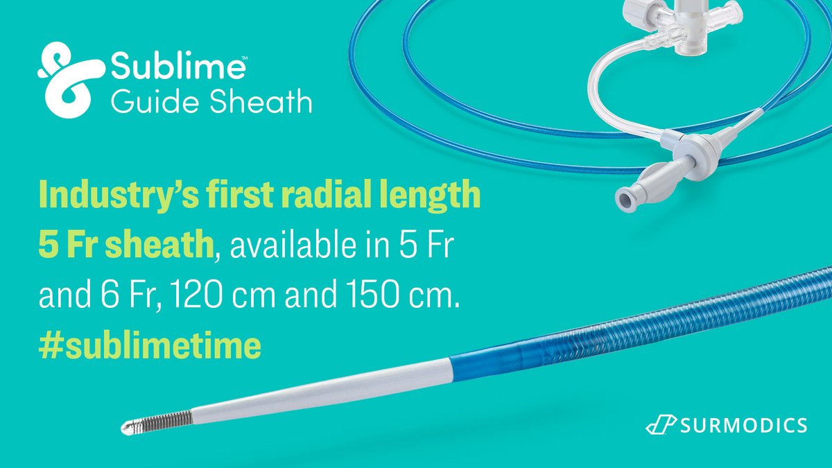 Surmodics's tweet photo. Available in 5 & 6 Fr with lengths of 120 & 150 cm, the Sublime #RadialAccess Guide Sheath provides the performance you demand for above- and- below-the-knee peripheral vasculature treatmentāregardless of the access site you choose. Rx only. https://t.co/14wQ0hGbNT #sublimetime https://t.co/NM11nXjHSI