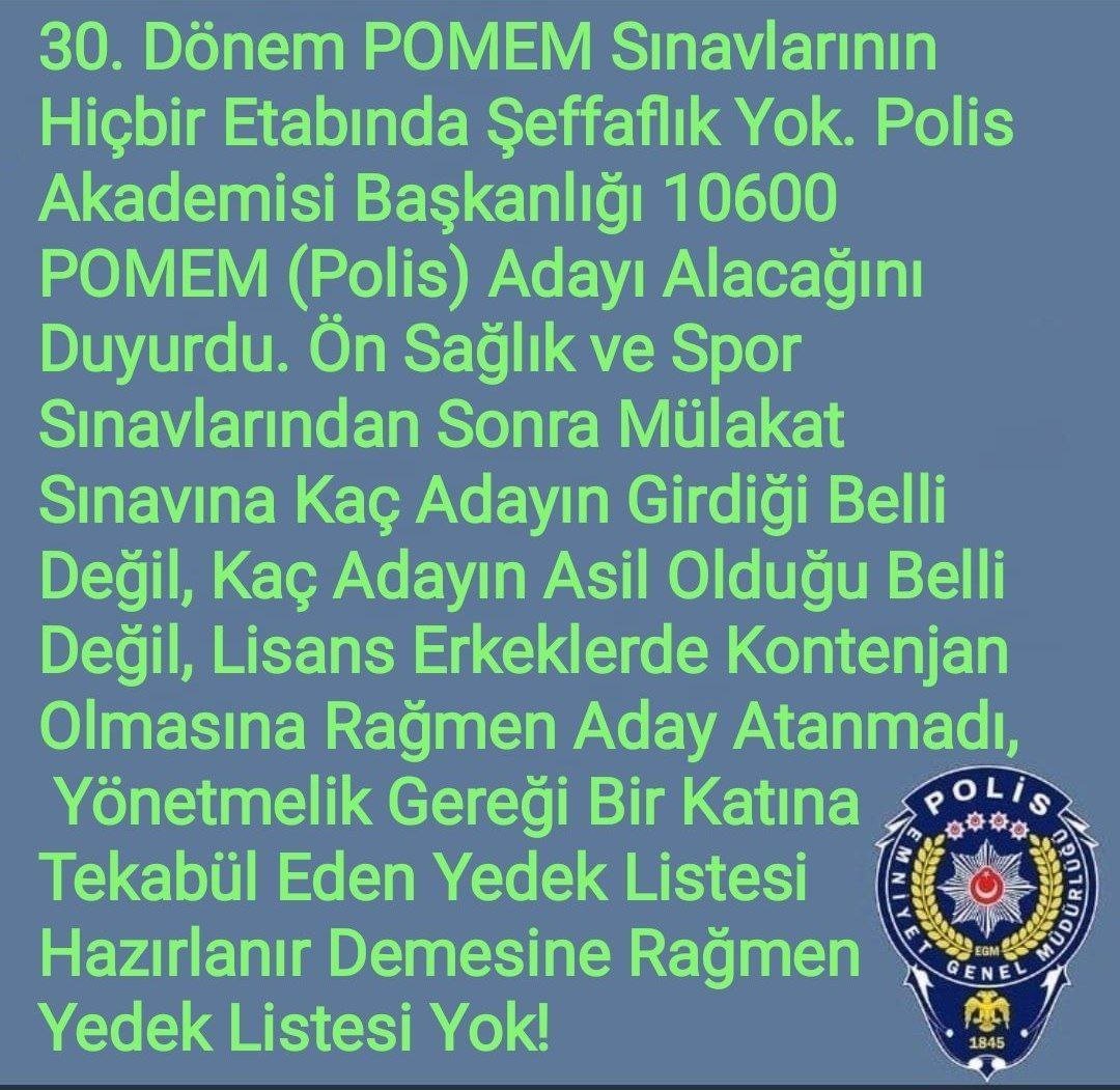 61ek1's tweet photo. @EmniyetTS Mülakat Kalkmadığı İçin 30.Dönem POMEM Sınavında 30-50 Saniye Mülakata Tabi Tutulduk.Öğretmenlik Mülakatında ise 45 Dakika (2700 Saniye)  Aynı Eğitim, Aynı Devlet, Farklı Mülakat.
50 saniye 2700 saniye.
#pomem30adalet https://t.co/6SAt3V0G02