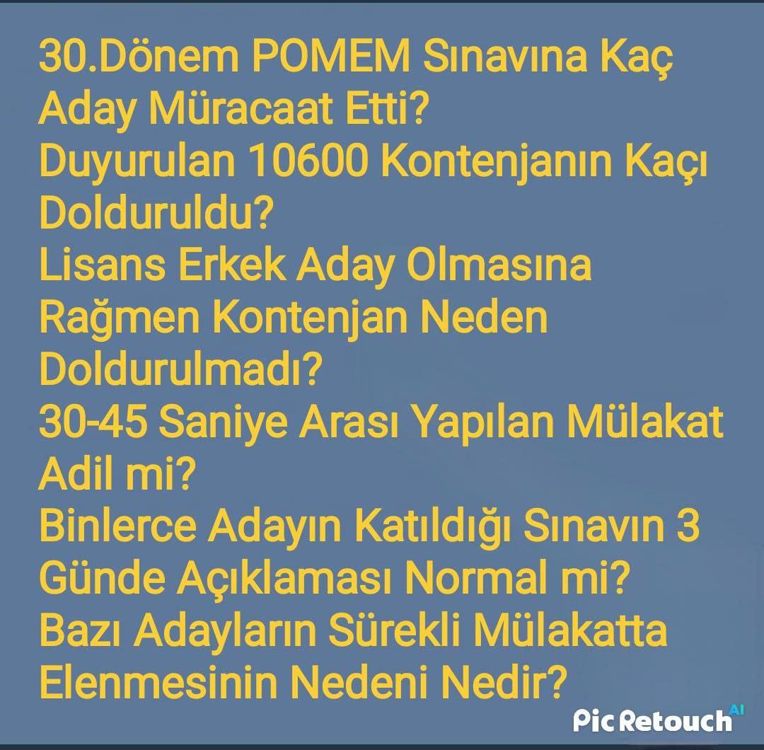 61ek1's tweet photo. @EmniyetTS Mülakat Kalkmadığı İçin 30.Dönem POMEM Sınavında 30-50 Saniye Mülakata Tabi Tutulduk.Öğretmenlik Mülakatında ise 45 Dakika (2700 Saniye)  Aynı Eğitim, Aynı Devlet, Farklı Mülakat.
50 saniye 2700 saniye.
#pomem30adalet https://t.co/sD23spRUN9