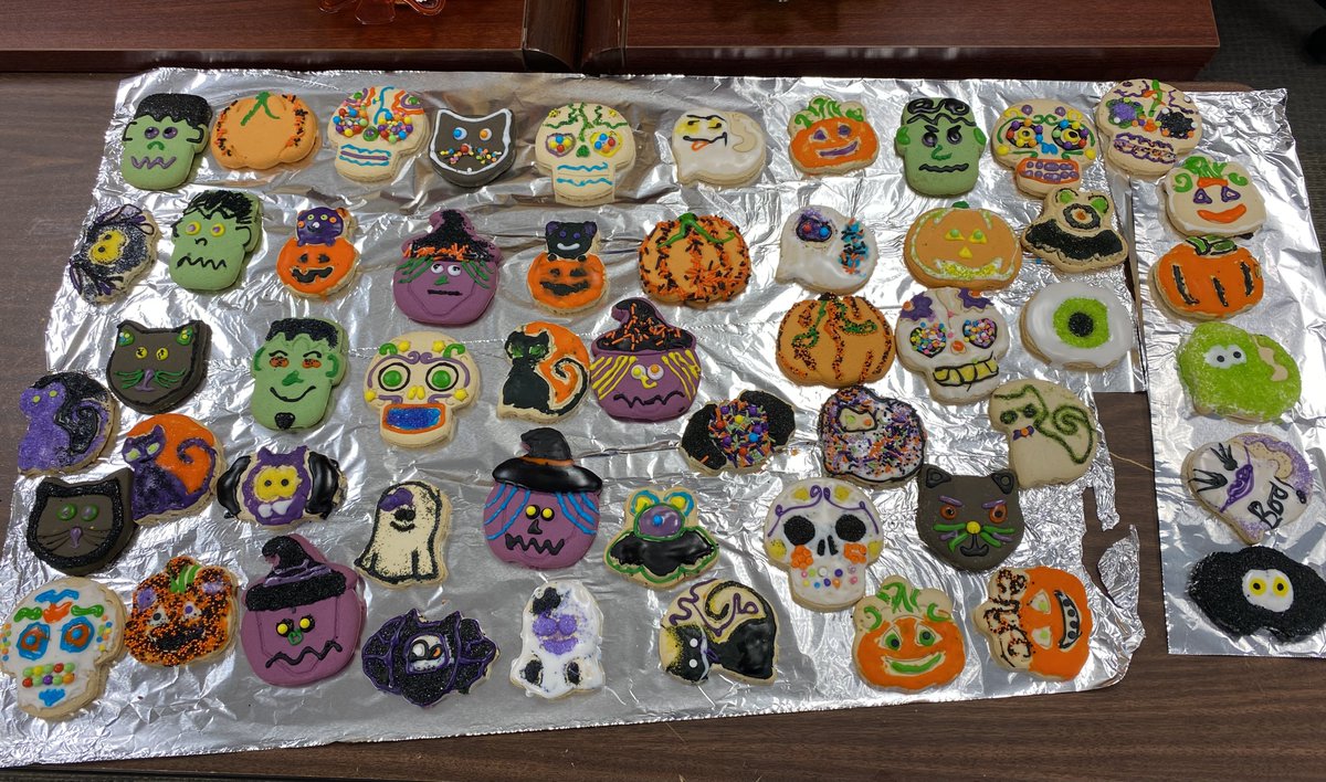 Massey's HR Department is putting the FUN into fundraising as they prep their Halloween-themed cookies for tomorrow's Making Strides Against Breast Cancer bake sale. #BreastCancerAwareness #Fundraiser #TeamMassey #BakeSale